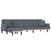 Narożniki - Sofa rozkładana L, ciemnoszara, 271x140x70 cm, aks - miniaturka - grafika 1