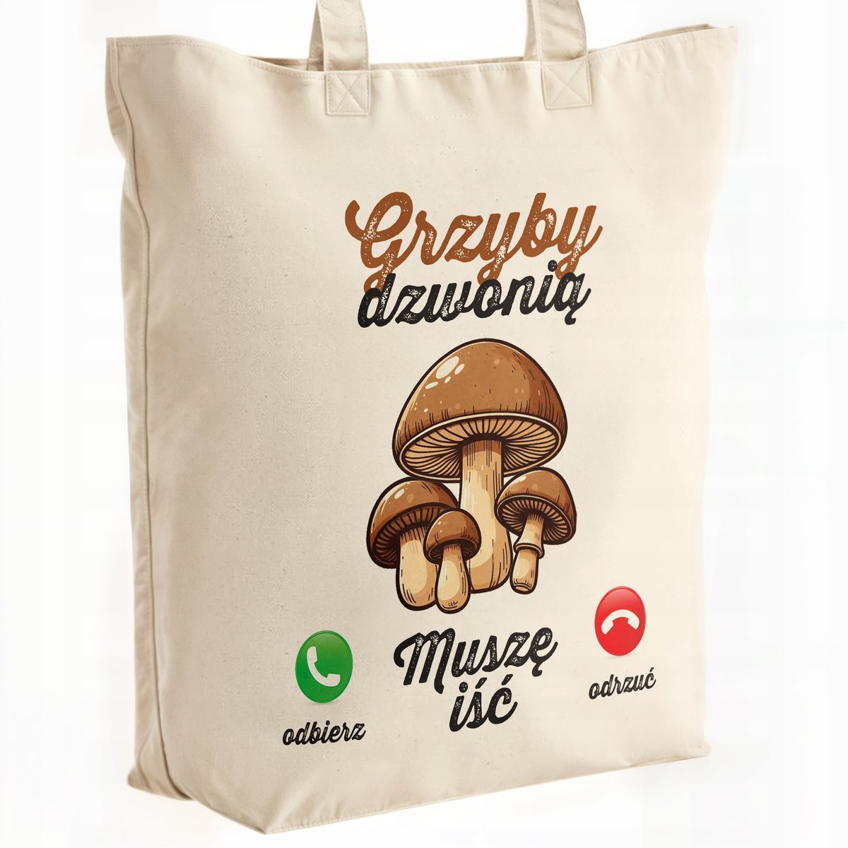 Torba bawełniana premium Grzyby Dzwonią Grzybiarz Prezent