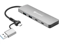 Huby USB - Sandberg USB-C/A to 2xUSB-A+2xUSB-C Hub - miniaturka - grafika 1