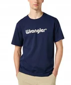 Koszulki męskie - T-shirt Wrangler LOGO TEE 112350524 Navy S - miniaturka - grafika 1