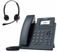 Telefonia VoIP - Telefon VoIP z słuchawką call center Yealink T30P + Platora Pro-D - miniaturka - grafika 1