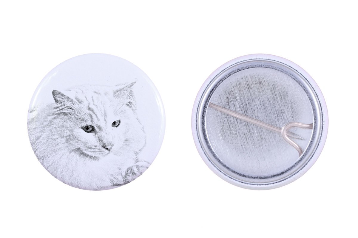 Turecka angora - ozdoba plecaka, personalizowana przypinka, idealny gadżet dla miłośników zwierząt marki Art-Dog