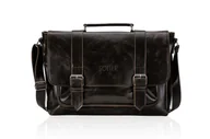 Torby męskie - Solier, torbą męska S25 Galway na ramię vintage messenger, ekoskóra, brązowa - miniaturka - grafika 1