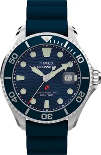 Zegarek Zegarek Timex TW2W81500 Deepwater Meridian 200 44mm Synthetic Rubber Strap - Zegarki męskie - miniaturka - grafika 1