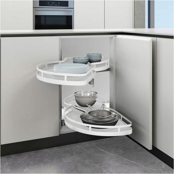 KOSZ CORNER narożny cargo nerka LEWY 500 cichy BIAŁY do szafki narożnej