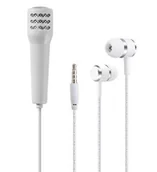 Mikrofony komputerowe - MIKROFON DO TELEFONU Mini przewodowy biało-srebrny AG100C - miniaturka - grafika 1