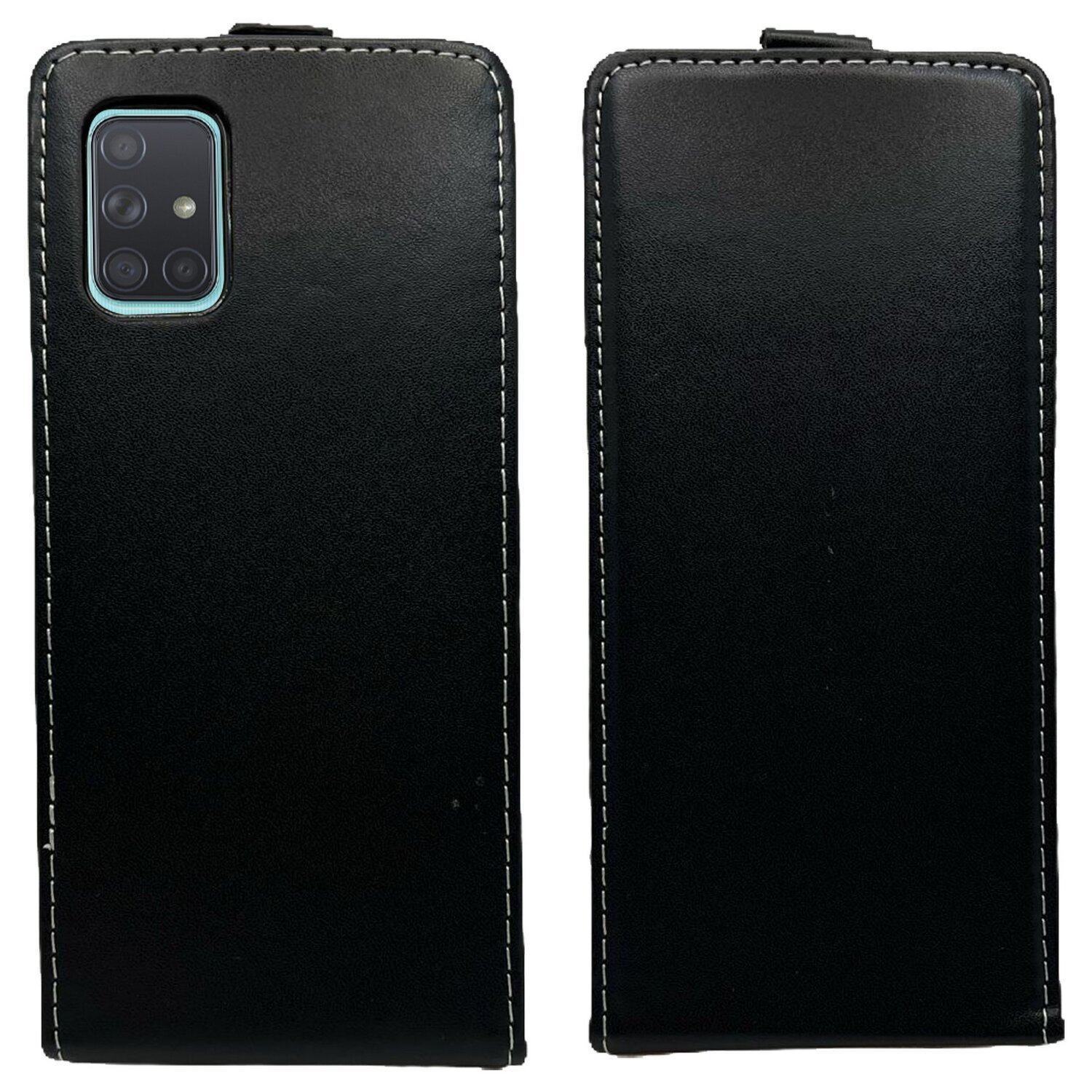 Etui z klapką kompatybilne z etui na telefon Samsung Galaxy A71 5G (A716F) pionowe składane etui ochronne z klapką czarne