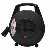 Przedłużacze i rozgałęźniki - Przedłużacz bębnowy Vario Line 8m 4 gniazda czarny Brennenstuhl 1093324 - miniaturka - grafika 1