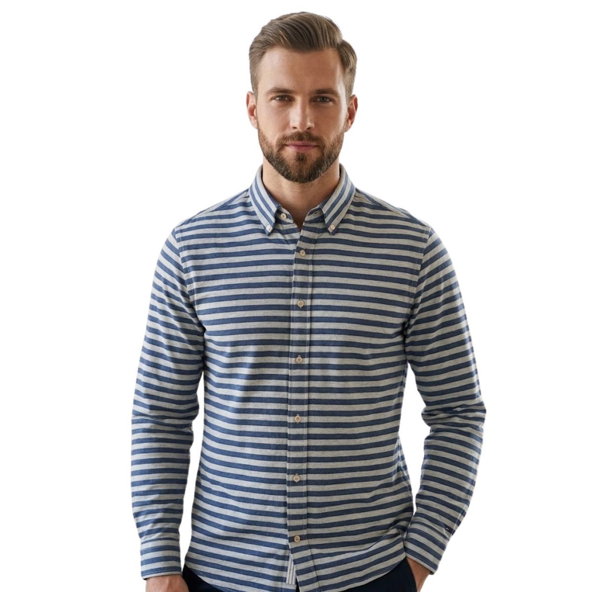 Koszula męska Tommy Hilfiger bawełniana w paski -M