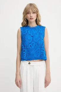 Morgan t-shirt damskie kolor fioletowy gładka OSLA - Koszulki i topy damskie - miniaturka - grafika 1