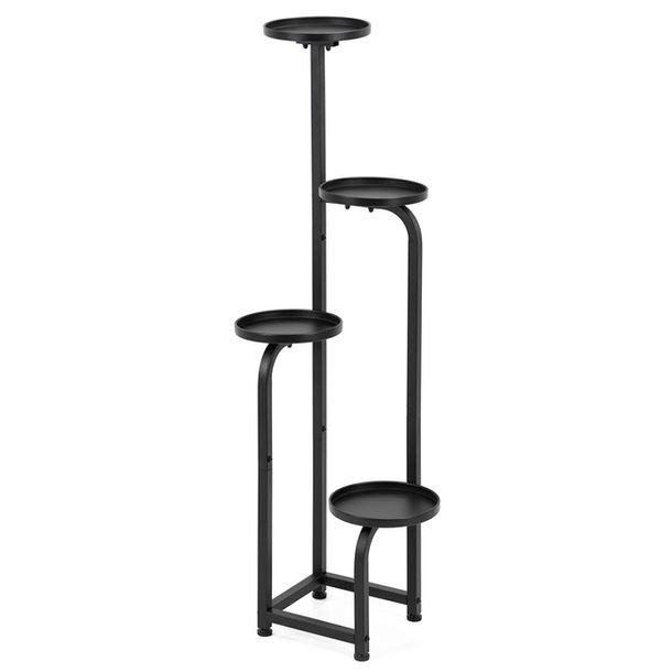 Kwietnik metalowy 115 cm stojak na kwiaty z 4 półkami loft wielopoziomowy n