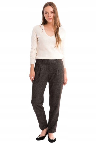 TOMMY HILFIGER SPODNIE DAMSKIE Z WEŁNĄ 40 3Z4F1_C* 40 3_4