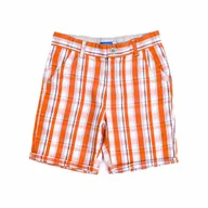 Spodenki damskie - Chłopięce szorty w kratę pomarańczowe/Olimpias - miniaturka - grafika 1