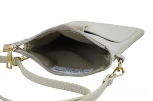 Torebka skórzana / etui na telefon - Beżowe jasne - Etui i futerały do telefonów - miniaturka - grafika 8