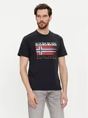 Koszulki męskie - Napapijri T-Shirt S-Kreis NP0A4HQR Czarny Regular Fit - miniaturka - grafika 1