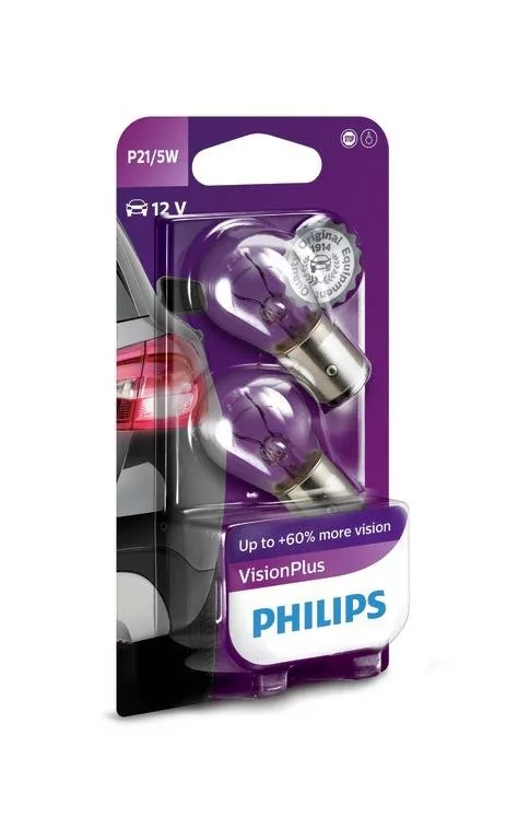 Żarówki PHILIPS P21/5W VisionPlus (2 sztuki)