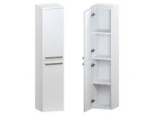 Szafki łazienkowe - Słupek Łazienkowy ATH 30 cm 2D Lewy - Biały Mat - Uchwyty Stal Szczotkowana - miniaturka - grafika 1