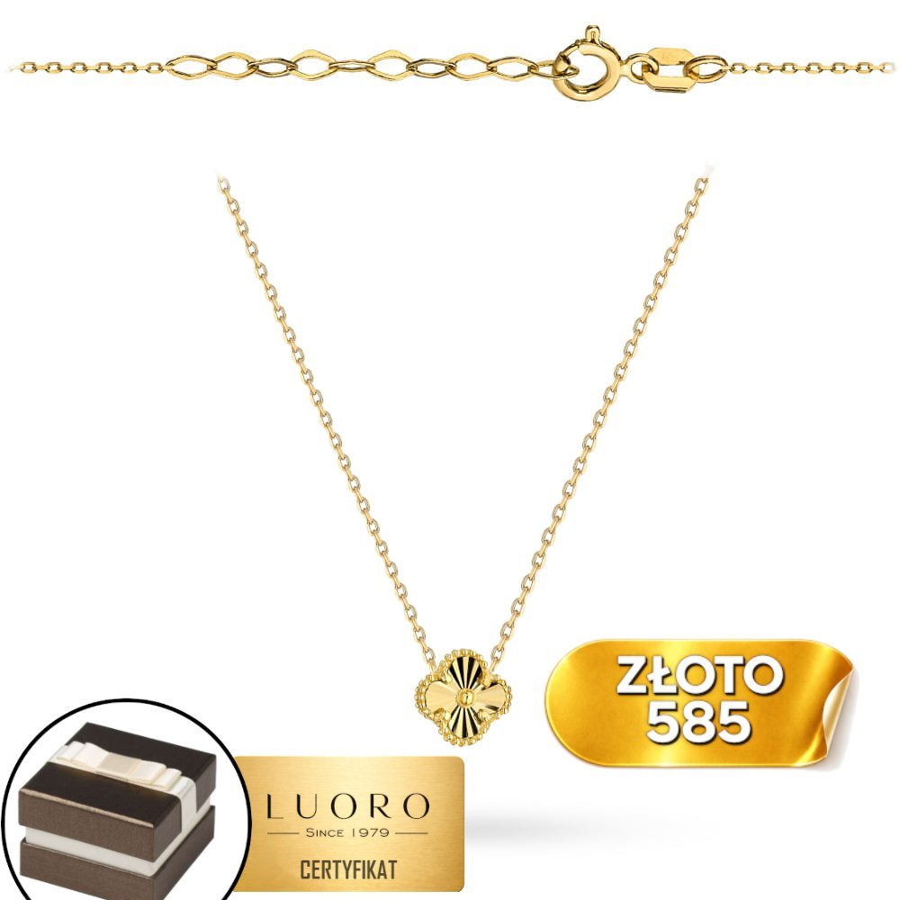 NASZYJNIK ZŁOTY 585 14K ANKIER DIAMENTOWANY KONICZYNKA 42 CM REGULOWANY