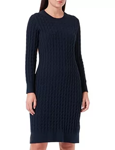 GANT Damska sukienka D1. Twisted Cable Dress, Evening Blue, L - Sukienki - miniaturka - grafika 1