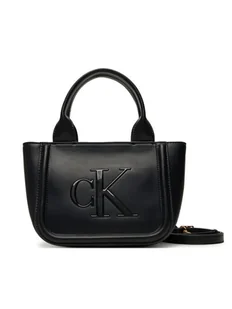 Calvin Klein Torebka Bold Ck Small Tote With Strap LV04F3219G Czarny - Torebki damskie - miniaturka - grafika 1