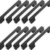 Zawiasy, okucia i inne akcesoria - 10 czarnych uchwytów meblowych o rozstawie 96 mm, do drzwi kuchennych, drążek 96 mm - miniaturka - grafika 1