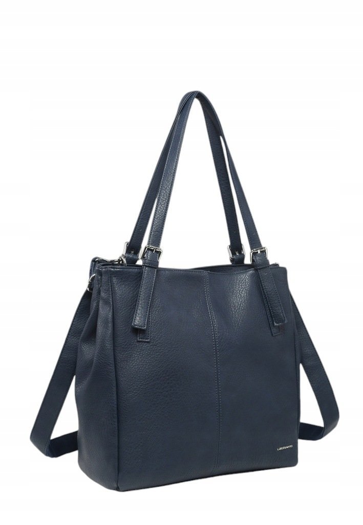 Klasyczna Granatowa Torebka Damska Shopper LUIGISANTO V0503-2 Blue