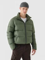 Kurtki męskie - Męska kurtka puchowa pikowana 4F 4FWAW24TDJAM513 - khaki - miniaturka - grafika 1