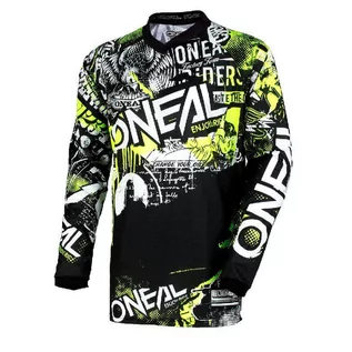 Bluzy na rower - Bluza MTB DH O'neal Element Attack black/neon yellow - grafika 1