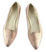 Mokasyny damskie - Czółenka Skórzane - lordsy jasna miedź (3918) - miniaturka - grafika 1