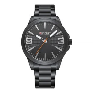Zegarek Czarny zegarek męski bransoleta duży solidny Perfect M114 - Zegarki męskie - miniaturka - grafika 1