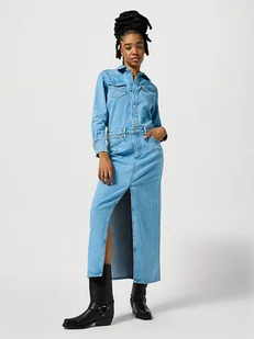 Wrangler Sukienka dżinsowa w kolorze błękitnym - Sukienki - miniaturka - grafika 1