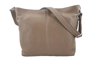 Listonoszka damska skórzana - Barberini's - Beżowe ciemne - Torebki damskie Listonoszka damska skórzana - Barberini's - Beżowe ciemne - Torebki damskie - miniaturka - grafika 1