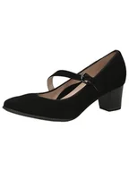 Czółenka - Caprice Damskie czółenka 9-22310-44, czarny zamsz, 40 EU, czarny zamsz, 40 EU - miniaturka - grafika 1
