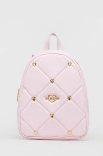 Love Moschino plecak damski kolor różowy mały z aplikacją - Plecaki - miniaturka - grafika 1