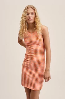 Sukienki - Mango sukienka Lonis kolor pomarańczowy mini prosta - grafika 1