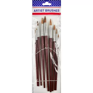 Hasta Pędzle Szkol Nr0-16 Artist Brushes Pbh Op9szt - Przybory szkolne - miniaturka - grafika 1