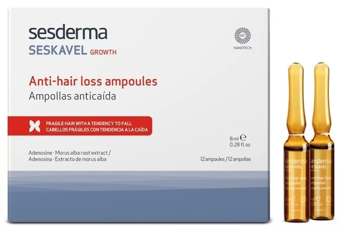 SesDerma Seskavel ampułki przeciw wypadaniu włosów 12 amp po 8 ml