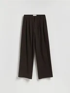 Spodnie damskie - Reserved - Spodnie z wełną - ciemnobrązowy - miniaturka - grafika 1