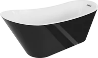 Wanny - Mexen Alta wanna wolnostojąca 170 x 75 cm, biała/czarna, przelew chrom - 52141707575-01 - miniaturka - grafika 1