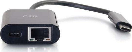 Adapter USB C2G USB C to Ethernet Adapter With Power Delivery - Black - adapter sieciowy - USB-C - Gigabit Ethernet x 1 - czarny 82408