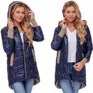 Płaszcze damskie - Plus Size Duży Wiosenny Przejściowy Płaszcz Damski Z Kapturem Lekki 3XL - miniaturka - grafika 1