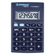 Kalkulatory - Kalkulator kieszonkowy 8 pozycyjny DONAU TECH K-DT2086-01 127x104x8mm czarny /K-DT2086-01/ DN1182 - miniaturka - grafika 1
