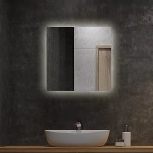 Nowoczesne Lustro Ledowe LED do łazienki 50x50 cm - Lustra - miniaturka - grafika 1