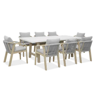 Zestaw drewnianych mebli jadalnianych JACOB 8+1 Dining - Furrore - Meble ogrodowe - miniaturka - grafika 1