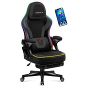 Fotele gamingowe - Fotel gamingowy obrotowy Huzaro Force 4.6 Black RGB Smart, do biura, Czarny - miniaturka - grafika 1