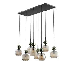 Lampa wisząca na lince SOPHIA 8xE14/10W/230V czarny/zielony/przydymiony beż - Lampy sufitowe - miniaturka - grafika 1