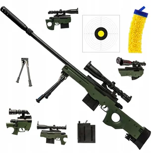 Karabin Snajperski Pistolet Na Kulki 108Cm Luneta +Y Kulki Plastikowe - Zabawki militarne - miniaturka - grafika 1