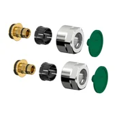 Akcesoria grzewcze - Komplet Złącza F3 - 17x2 chrom - miniaturka - grafika 1