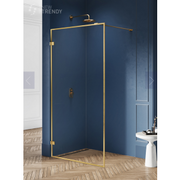 Kabiny prysznicowe - New Trendy EXK-3131 KABINA AVEXA GOLD WALK-IN U 60x200 CZYSTE 6mm ACTIVE SHIELD - miniaturka - grafika 1