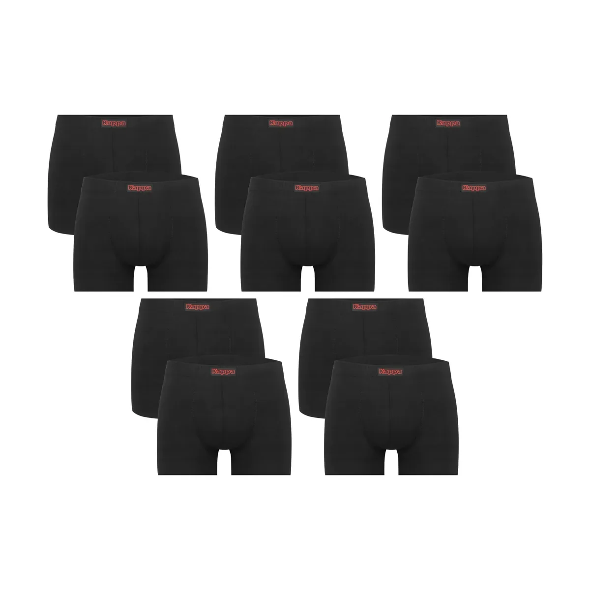 5-PAK Bokserki męskie bawełniane 2-pack czarne Kappa K1201 komfortowe S